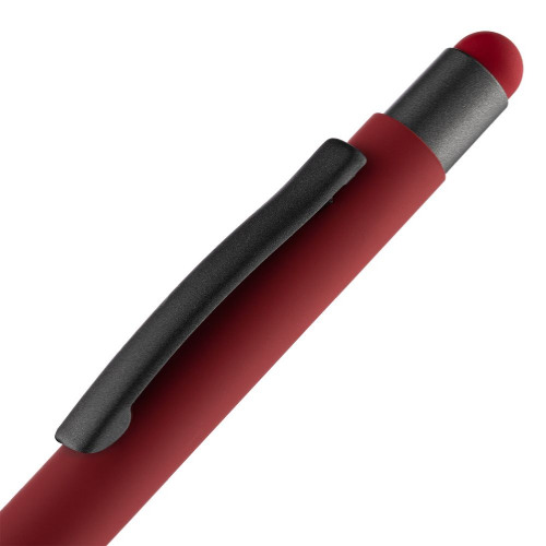 Ручка шариковая Digit Soft Touch со стилусом, красная