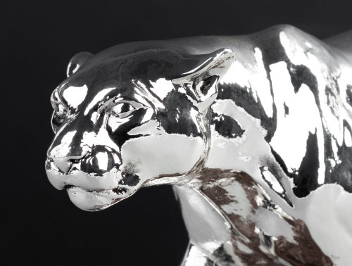 Скульптура "Пантера", серебристый