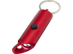 Flare светодиодный фонарик из переработанного алюминия и открывалка для бутылок с брелоком - Красный
